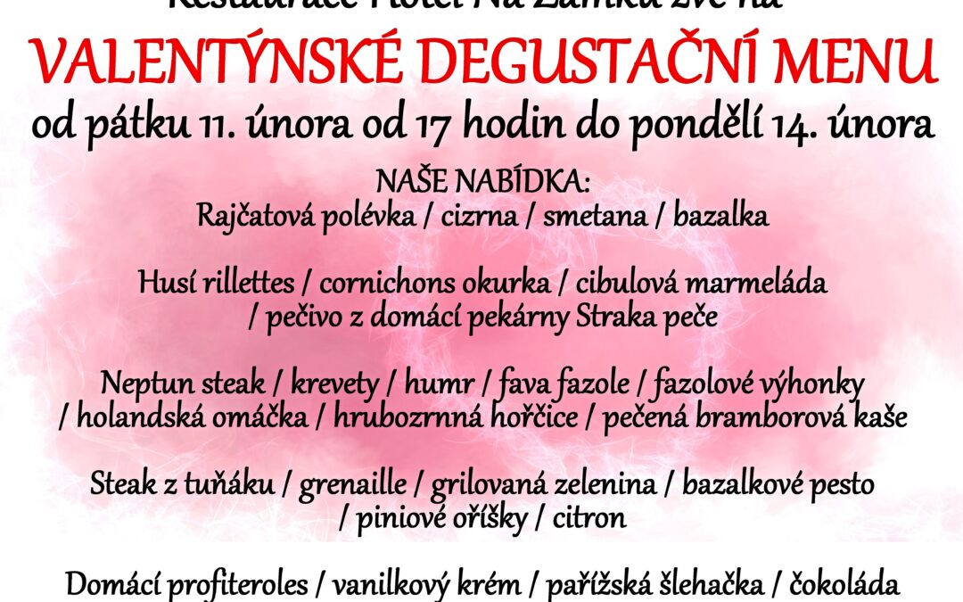 VALENTÝNSKÉ DEGUSTAČNÍ MENU